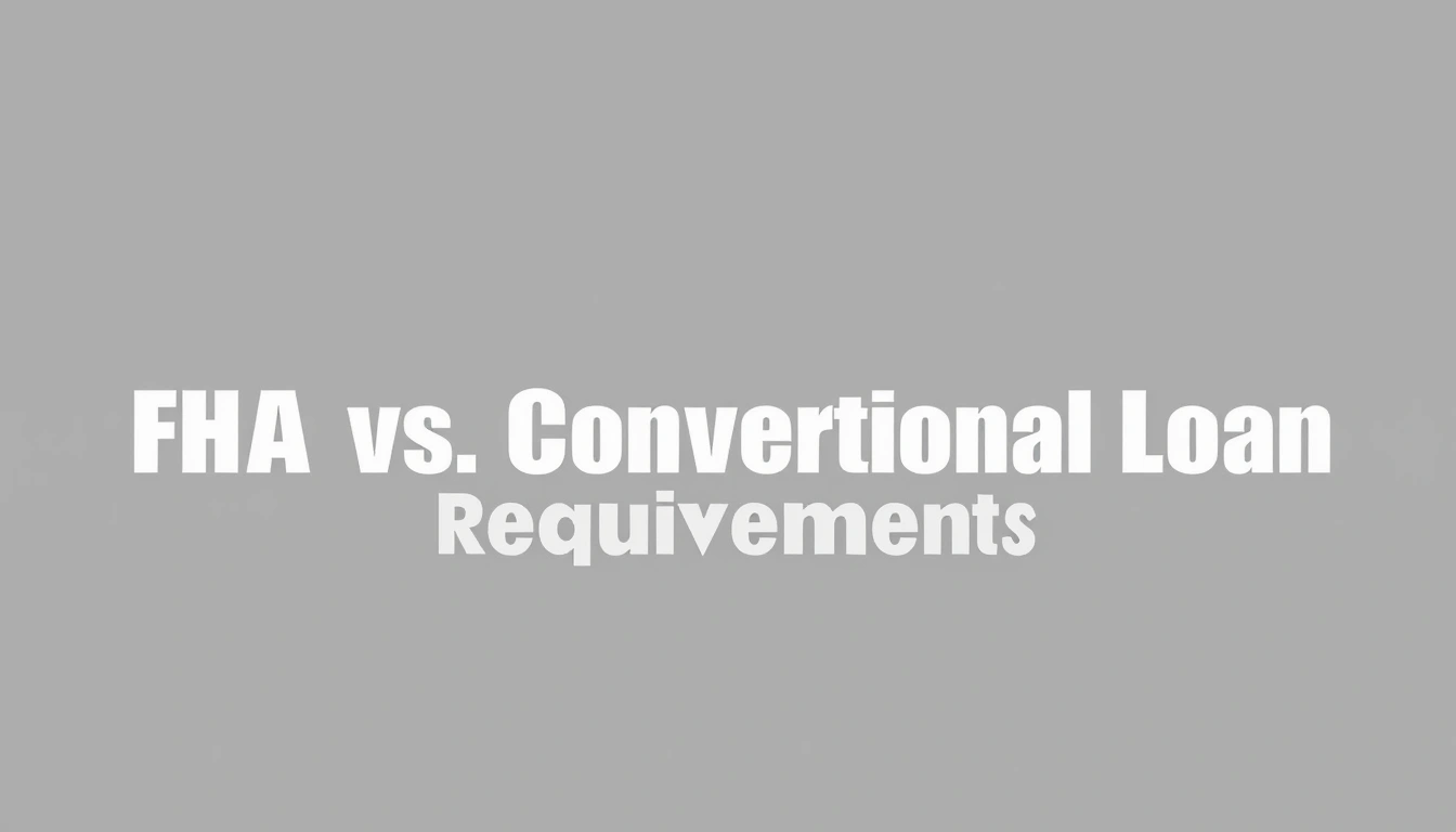 FHA vs conventional loan requirements